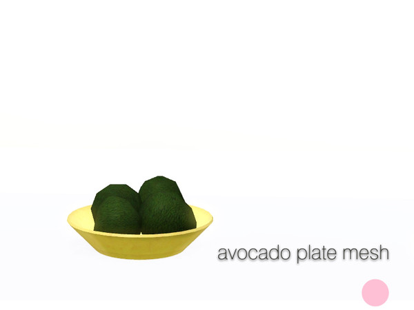 Sims 3 — Thick Skin Avocado Plate Mesh by DOT — Thick Skin Avocado Plate Mesh Sims 3 by DOT of The Sims Resource 