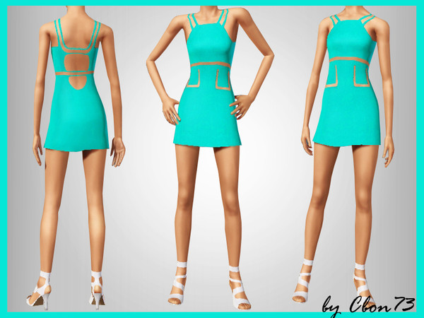Sims 3 — Blue Mini Dress  by Cbon73 — This for your sims a Mini Dress, so fresh, so colorfull, so summertime! Female