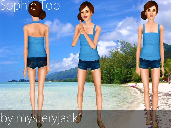 Sims 3 — Sophie Top *Requested* by mysteryjack1 — This square neck halter top is perfect for Spring and Summer :)