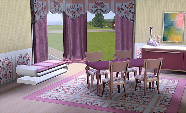 Sims 3 — marcorse_roses in pink pattern by marcorse — Pink is the prevailing notion here - pink roses and pink frames