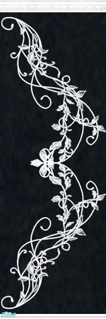 Sims 2 — Black And White Set - Wall 12 by Grisu — Part of my Black and White Set. Black wallpaper with stucco crown,