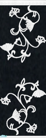 Sims 2 — Black And White Set - Wall 03 by Grisu — Part of my Black and White Set. Black wallpaper with stucco crown,