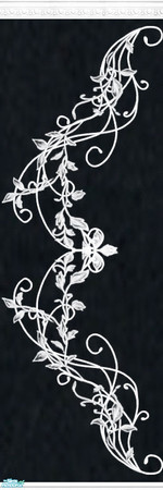 Sims 2 — Black And White Set - Wall 12B by Grisu — Part of my Black and White Set. Black wallpaper with stucco crown,