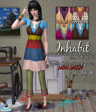Sims 2 — Inhabit - Bohemian Teen Outfits Converted for Adults by gelydh — Teen female \"Bohemian\" outfit
