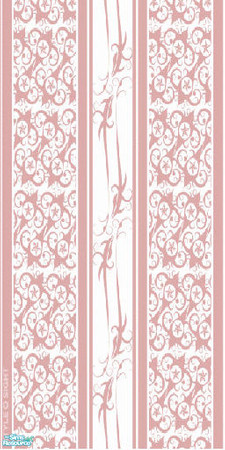 Sims 2 — FIDM Textiles Stripes Set  - 2 Pink by drea220 — Pink and white. This wallpaper set is courtesy of StyleSight