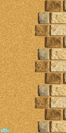 Sims 2 — Masonry wall 05 - right side by Semitone — Masonry wall 05 - yellow stone at the right side