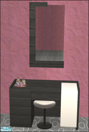 Sims 2 — Puzzle Bedroom Recolor 2 - Mirror by Elize-37sims — Black recolor of the Puzzle Bedroom