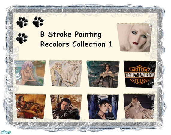 Sims 2 — B Stroke Painting Recolors Collection 1 by MinnieMinPin — 9 Prints ~ Found under the B Stroke Painting. 1 Tiled.