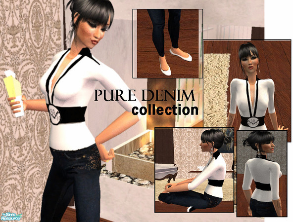 Sims 2 — Pure denim collection - 1 by kibanahnah — From set of 3 everyday clothes. I made the green one by request, the 2