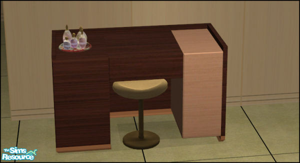 Sims 2 — Puzzle Bedroom Recolor 1 - Dressingtable by Elize-37sims — A dark recolor of the Puzzle Dressing table