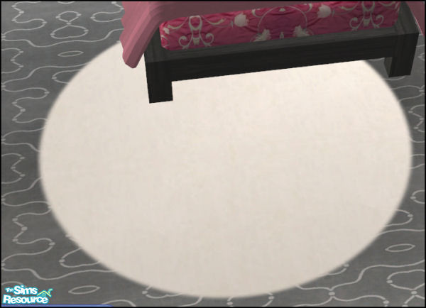 Sims 2 — Puzzle Bedroom Recolor 2 - Rug by Elize-37sims — White round rug