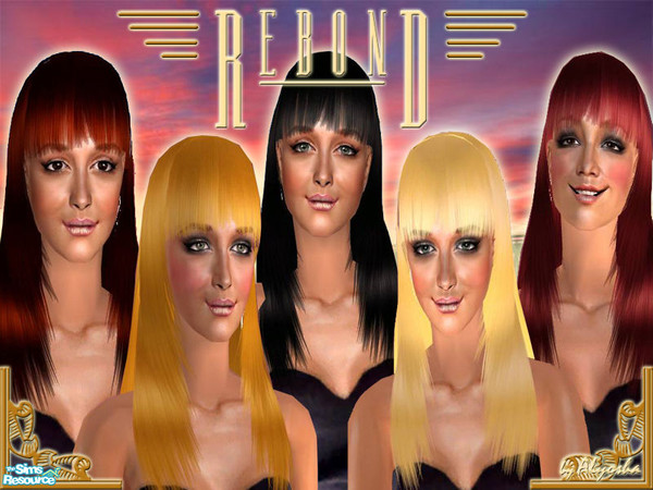 Sims 2 — Rebond by Alyosha — My fifth hair set and my best yet! This time, I used another mesh from Raonsims! This time,