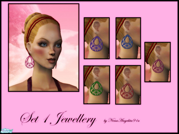 Sims 2 — Set 1 Jewellery  by NenaAngelita91a — This set have 5 earrings... you need the mesh by Liana. You can find this