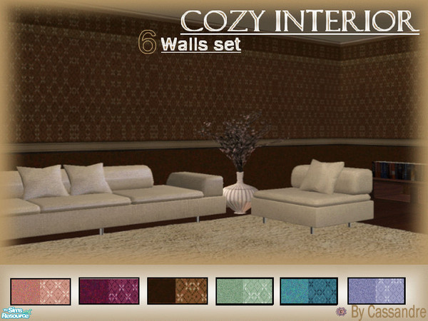 Sims 2 — Cozy interiors walls by kibanahnah — A set of 6 walls in warm fabric, to give any room a comfortable look. May