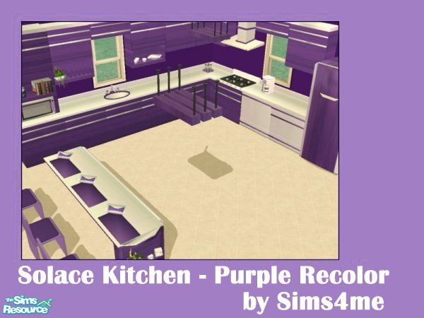 Sims 2 — Solace Kitchen - Purple Recolor by sims4me — A purple recolor of the Solace Kitchen.