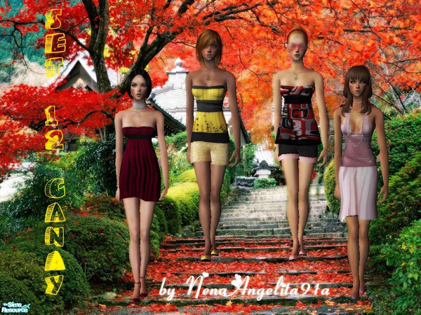 Sims 2 — Set 12 Candy by NenaAngelita91a — This set have 4 outfits. The mesh you cand find in the mesh section by Liana