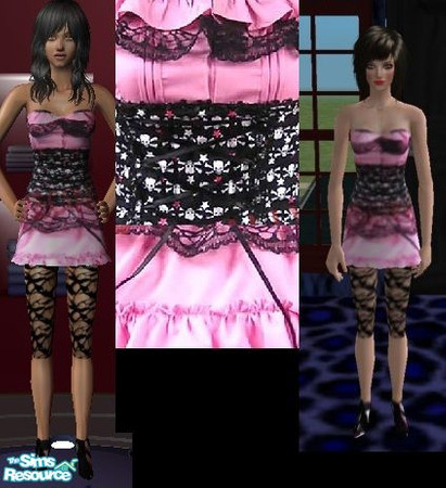 Sims 2 — 2 Sexy Lolita Outfits - Pink Corset Dress by staceylynmay2 — Two sexy lolita outfits for adult female. A Lolita