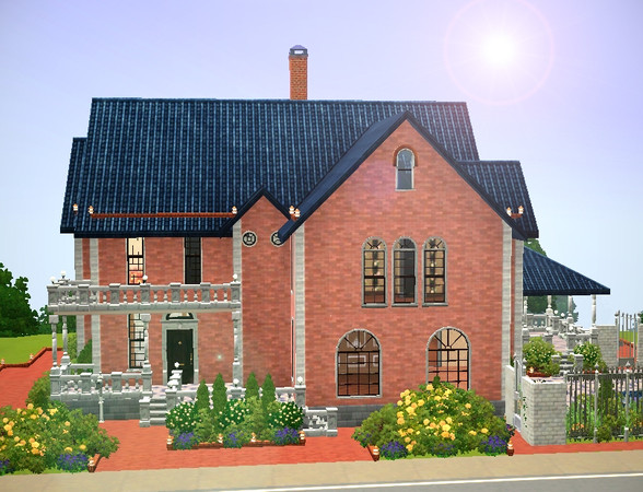 Sims 3 — Quimby by Rirann — 2 stories house with a living room, dining room, kitchen, garage on the first floor and 3