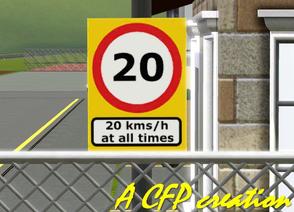 Sims 3 — Sign Fence 20Kms/h In Military Base by carlosfilipepedro — A speed sign of 20 kms/h for the Military base and