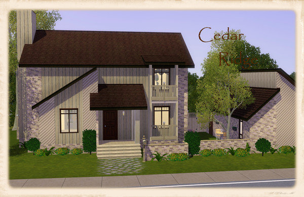 Sims 3 — Cedar Ridge by elena99e2 — This delightful contemporary style 2 story home is simple and basic but it yields