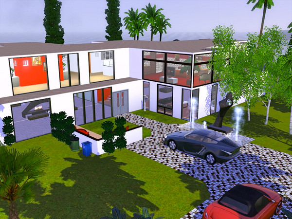 Sims 3 — Modern Mansion by plumbob9492 — This large home a piece of modern art. Contains two ponds, an indoor garden and
