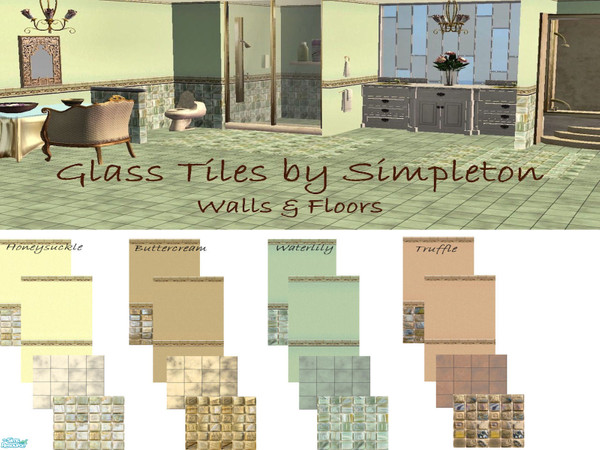Sims 2 — Mosaic Glass Tiles for Walls & Floors by Miss_Simpleton — The Glass Tile Collection adds a touch of light