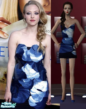 Sims 2 — Amanda Seyfried - Letters To Juliet Dress by staceylynmay2 — Amanda seyfried\'s blue dress on the red carpet at