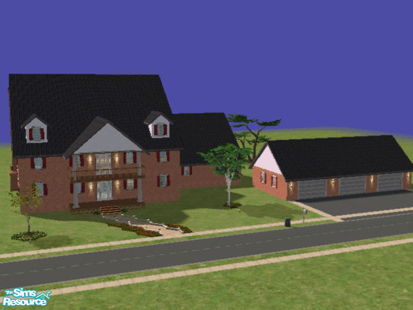 Sims 2 — Colonial Manor by devoted2rusty — This home features a formal living room, dining room, eat-in kitchen, study