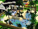 Sims 3 — Black and White Villa by Sinittaful — This villa is very colorful on the inside, but only black and white on the
