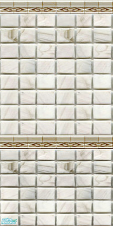 Sims 2 — Mosaic Glass Tiles for Walls & Fulls Collection II Complete  - Ivory Full Tile Wall By Simpleton by