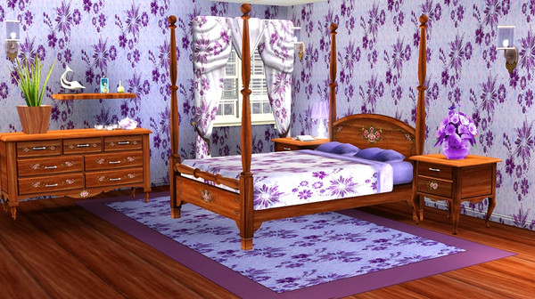 Sims 3 — marcorse_violet thingys pattern by marcorse — Soft and delicate, this pattern of violet floral shapes.