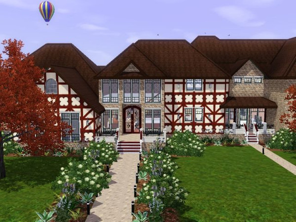 Sims 3 — Tudor Mansion Shell by jadepanther198303 — 5 bedrooms 5.5 baths 3 car garage