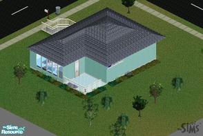 Sims 1 — The Blue House by 2DXFan2 — This is my first house. Although it doesn\'t have a computer or a bookcase, I tried