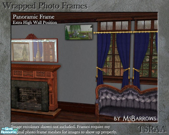 Sims 2 — Wrapped Photo Frames - Panorama Extra High by MsBarrows — A set of inexpensive wooden stretchers with a