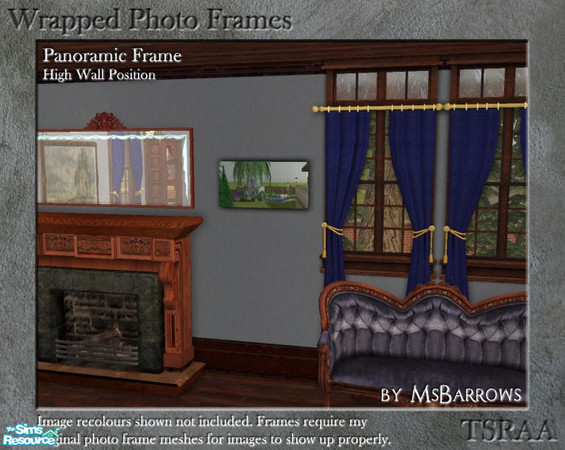 Sims 2 — Wrapped Photo Frames - Panorama High by MsBarrows — A set of inexpensive wooden stretchers with a