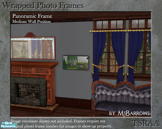 Sims 2 — Wrapped Photo Frames - Panorama Medium by MsBarrows — A set of inexpensive wooden stretchers with a
