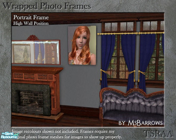 Sims 2 — Wrapped Photo Frames - Portrait High by MsBarrows — A set of inexpensive wooden stretchers with a