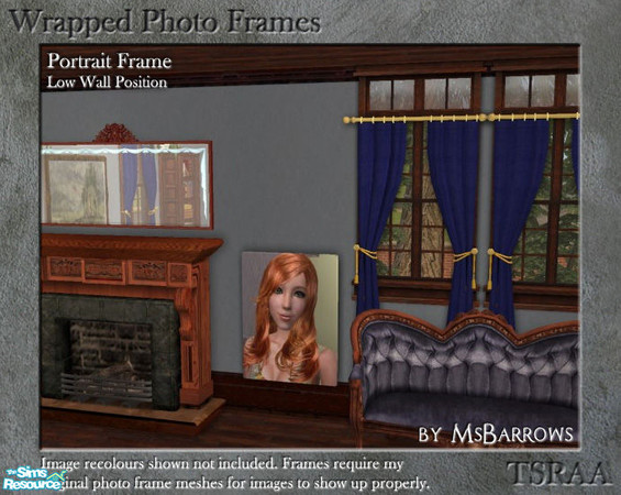 Sims 2 — Wrapped Photo Frames - Portrait Low by MsBarrows — A set of inexpensive wooden stretchers with a