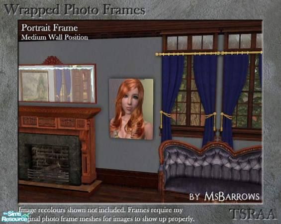 Sims 2 — Wrapped Photo Frames - Portrait Medium by MsBarrows — A set of inexpensive wooden stretchers with a