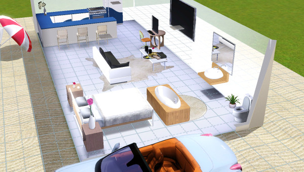 Sims 3 — Modern house on the beach! by sallysally — Completamente vetrata e SENZA MURI.