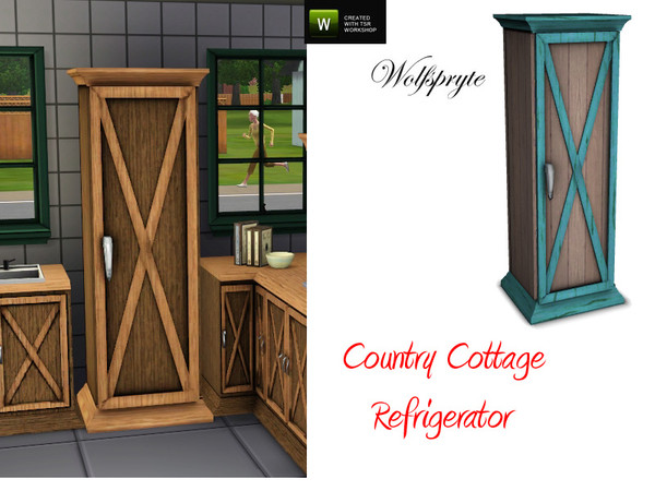 Sims 3 — Country Cottage Kitchen Refrigerator by wolfspryte — part of the Country Cottage Kitchen Collection - to put the