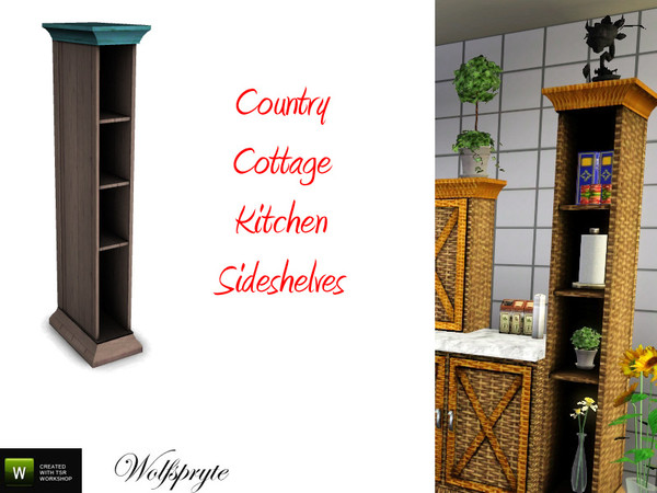 Sims 3 — Country Cottage Kitchen Shelving by wolfspryte — part of the Country Cottage Kitchen Collection - there is one