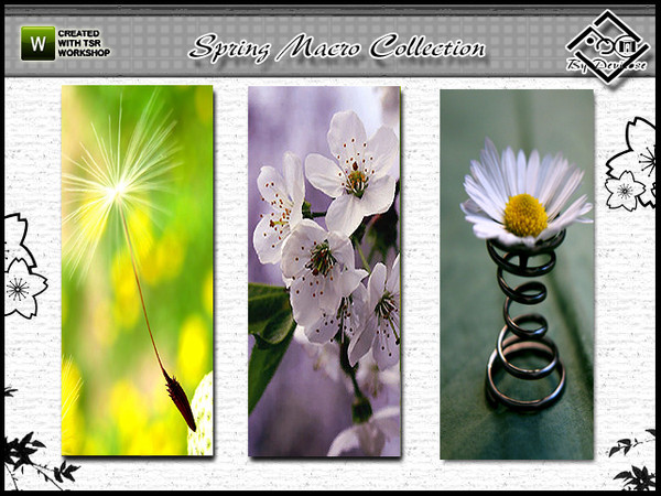 Sims 3 — Spring Macro Collection by Devirose — Sweet Panels of Beauty Flowers.By Devirose-3 version in 1 file.-Enjoy^^
