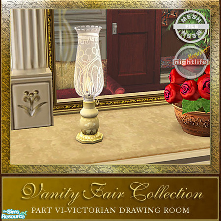 Sims 2 — Vanity Fair Drawing Room Collection - Oil Table Lamp by Cashcraft — 
