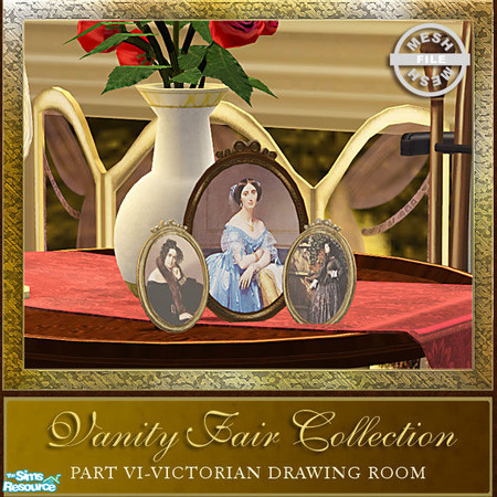 Sims 2 — Vanity Fair Drawing Room Collection - 3 Small Pictures by Cashcraft — 