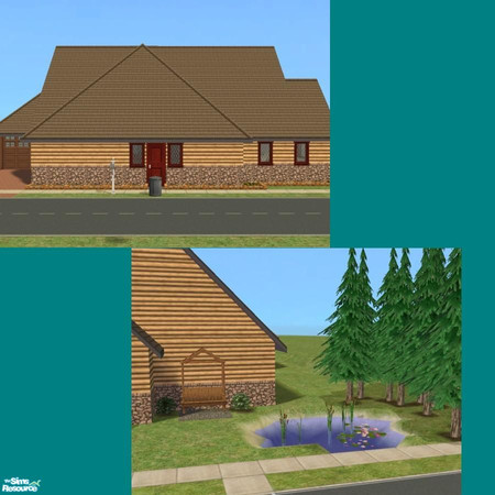 Sims 2 — 1100 Logger Lane by LaurieR — A small Maxis only cabin. It has a pond out back and a garage to protect your sims