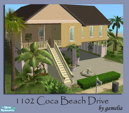Sims 2 — Coca Beach: 1102 Coca Beach Drive by gamelia — Escape to a tropical paradise! Relax & enjoy a private