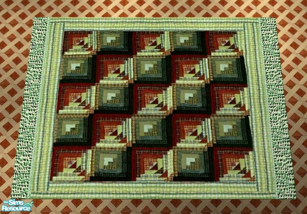 Sims 2 — Verde Living Room - Rug by Riverwillows — Lovely green recolor of Mutske\'s Paula Living Room, by Riverwillows.