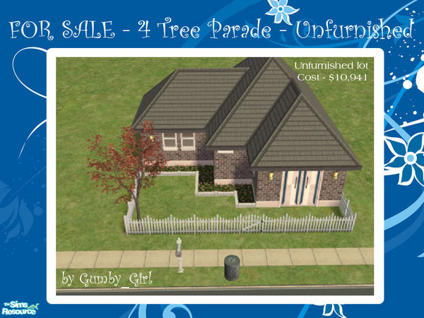 Sims 2 — 4 Tree Parade Unfurnished by Gumby_Girl — Cute little country style starter house. 1 bed, 1 bathroom with plenty