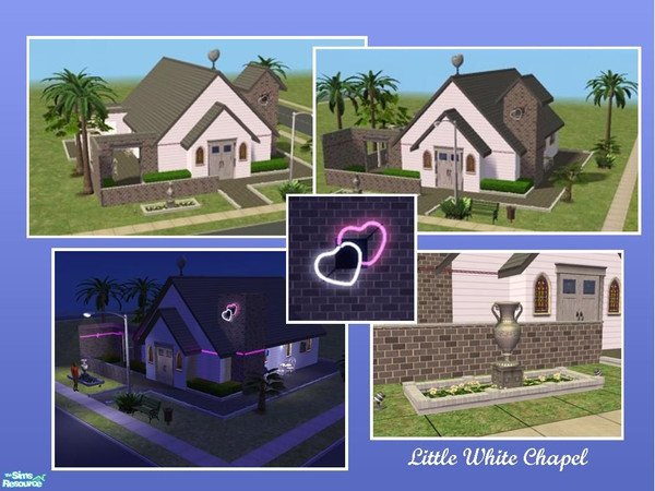 Sims 2 — Little White Chapel by JMBean — Every sim neighbourhood needs a Little White Chapel! Based on the famous Las